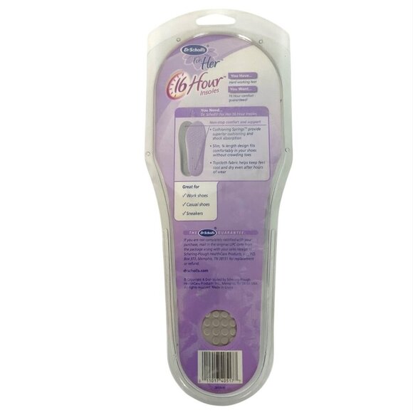 Dr Scholls For Her 16 Hour Womens Insoles Size 6-10 Cushioned Comfort - Picture 2 of 3